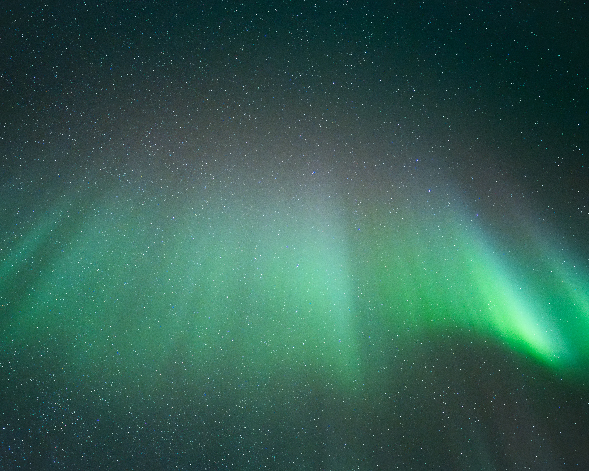 Aurora borealis curtains over an Alaskan night sky
